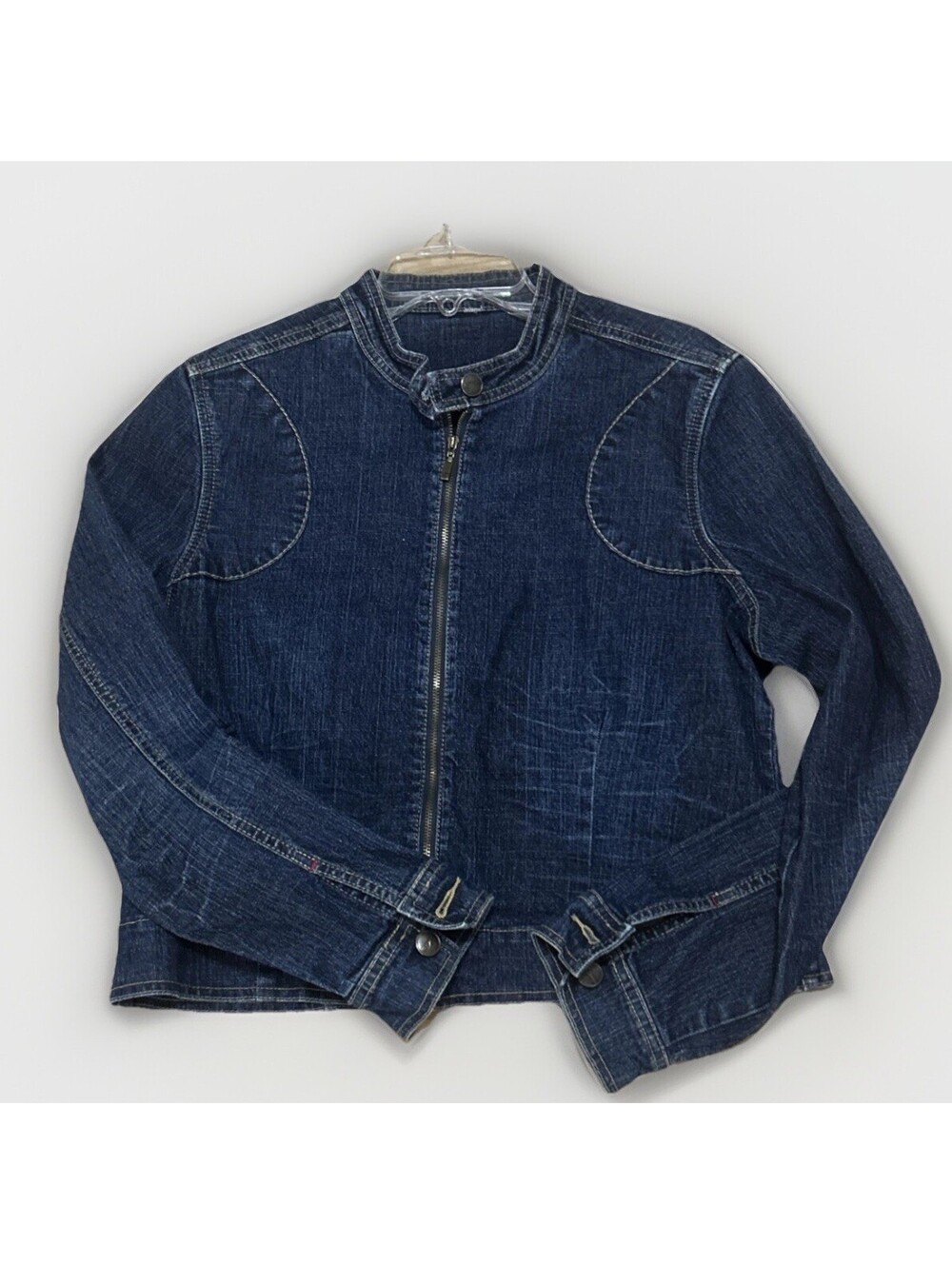 Vintage FUBU L/XL Stretch Denim Jacket Women Chest 44" Hip-hop